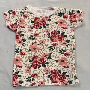 Chick Pea - Floral Kids Shirt - Pink and Red